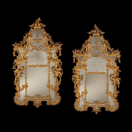A Monumental Pair of Chippendale Style Mirrors